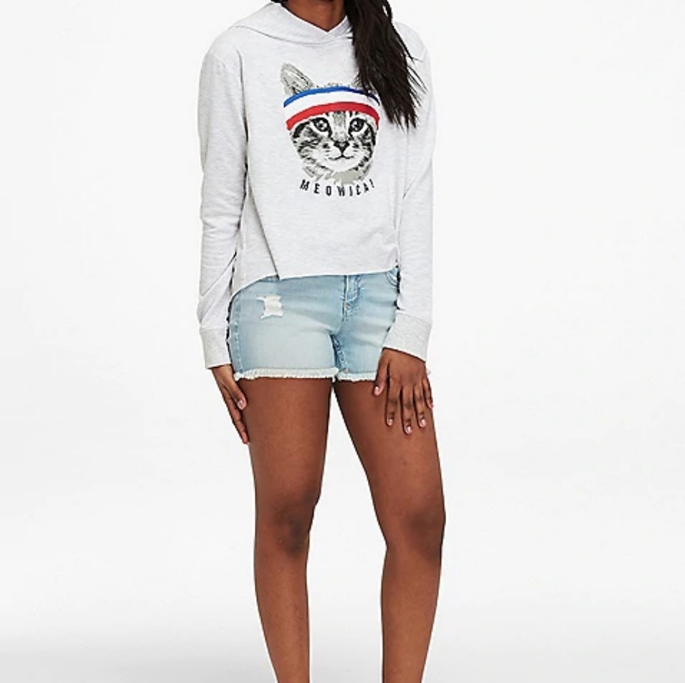 COPY - Meowica red, white & blue graphic hoodie
